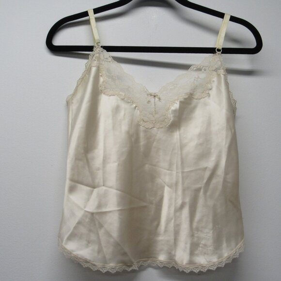 Vintage 80s Maidenform Something Special Ivory Satin & Lace Cami Tank Top 32 💰 - Picture 2 of 6